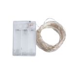 Гірлянда роса 10 метрів крапля на батарейках на 100 led білий дріт жовтий 100L10MWY