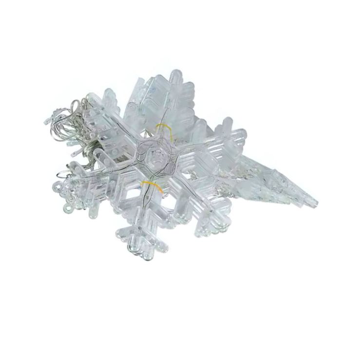 Гірлянда світлодіодна штора GarlandoPro сніжинка і зірка 12 фігур 3х1 м гірлянда зірка Синій 1733062BL