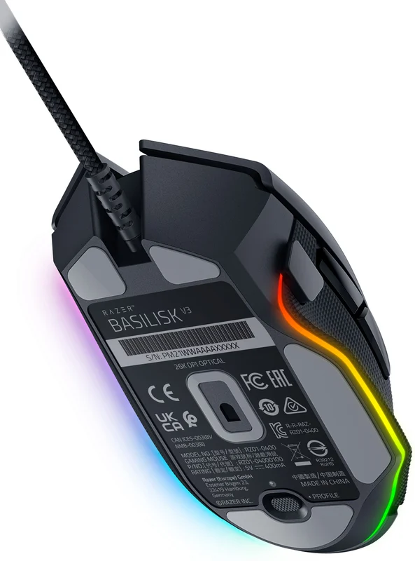 Мышь Razer Basilisk V3, RGB, USB-A, чёрный