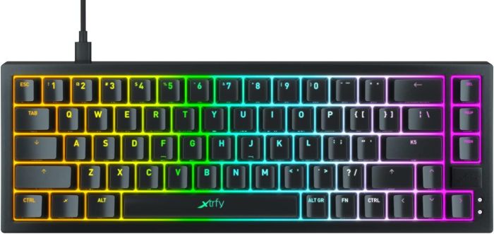 Клавиатура механическая Xtrfy K5 68Key, Kailh Red, USB-A, EN/UA, Hot-swap, RGB, Чорний