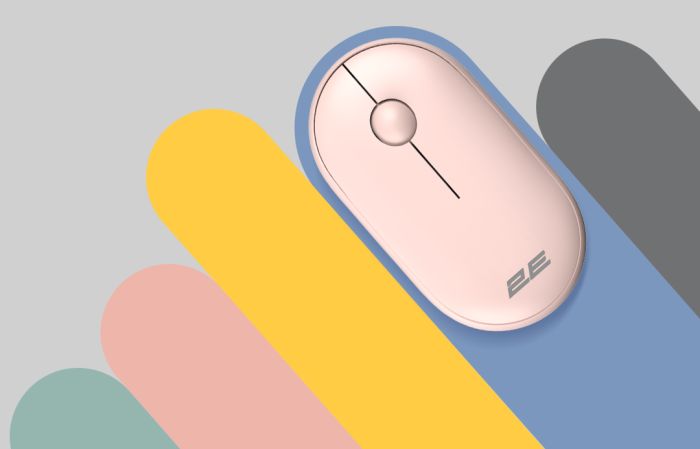 2E Mouse MF300 Silent, WL/BT, pink