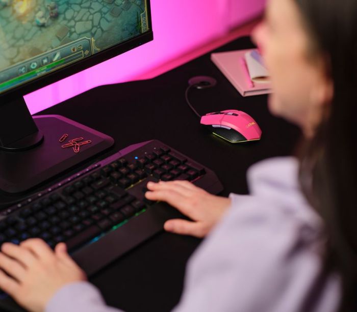 Миша Trust GXT 109 Felox, RGB, USB-A, рожевий