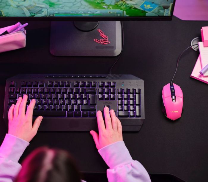 Миша Trust GXT 109 Felox, RGB, USB-A, рожевий