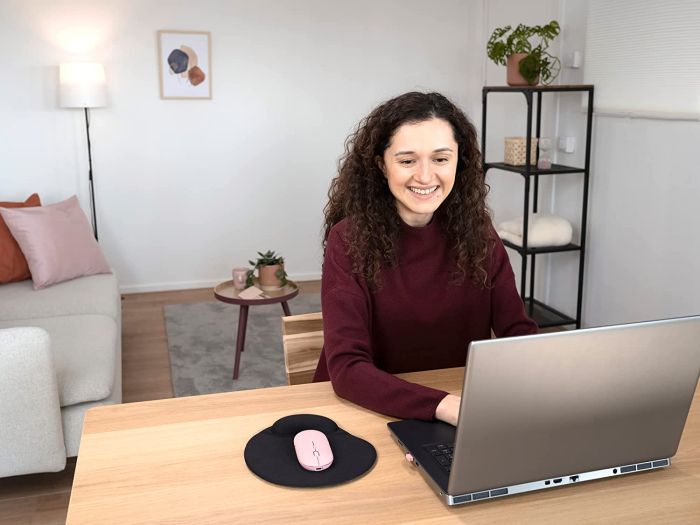 Mouse Trust Puck Rechargeable,  Ultra-Thin,  BT/WL,  Silent, Рожевий