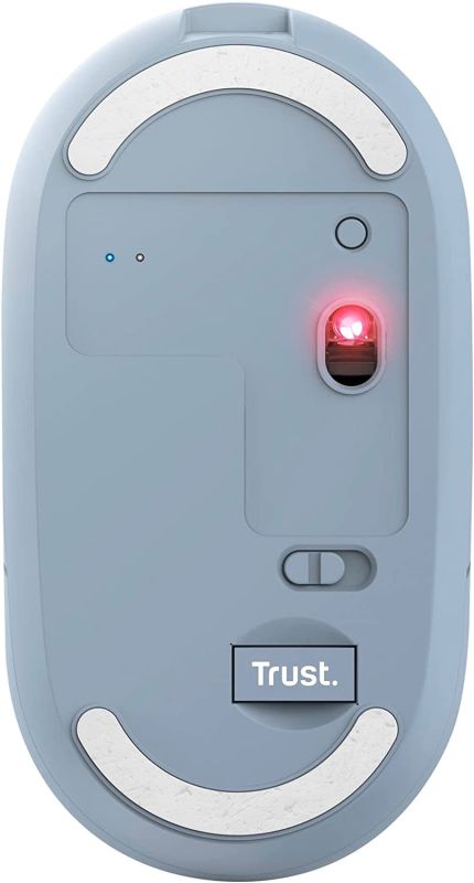 Mouse Trust Puck Rechargeable,  Ultra-Thin,  BT/WL,  Silent, Синій