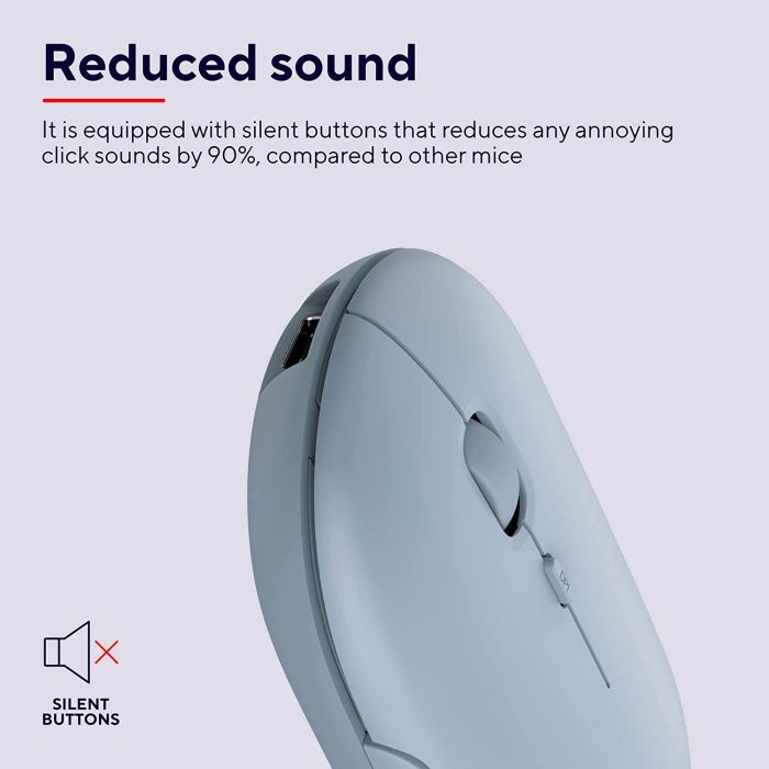 Mouse Trust Puck Rechargeable,  Ultra-Thin,  BT/WL,  Silent, Синій