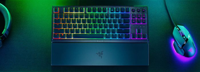 Клавіатура механічна Razer Ornata V3 TKL 84key, Mecha-Membrane Switch, USB-A, EN/UK, RGB, чорний