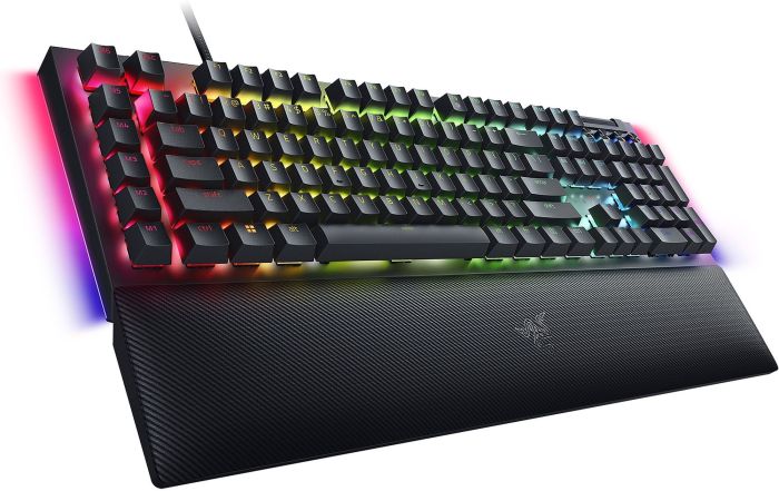 Razer Keyboard mechanical BlackWidow V4, 114key, Yellow Switch, USB-A, EN/RU, RGB, black