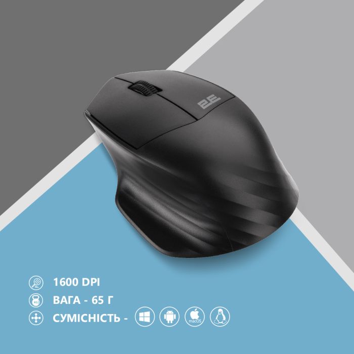 Миша 2E MF280 Silent, WL/BT, чорний