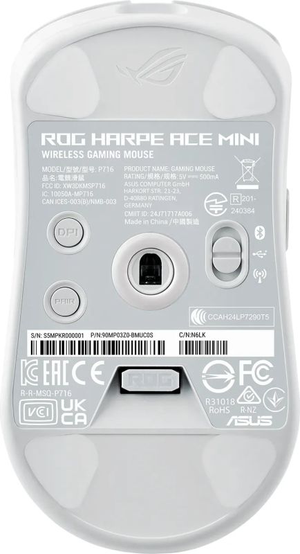 Мышь ASUS ROG Harpe Ace Mini, USB-A/WL/BT, белый