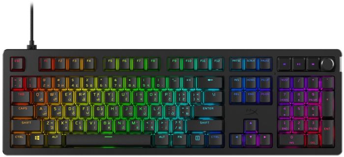 HyperX mechanical keyboard Alloy Rise 106key, Red, USB-A, EN/UA, RGB, black