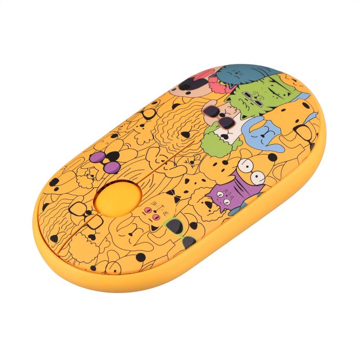 Мышь 2E MF300 PETS:CATS&DOGS  Silent WL BT, жёлтый