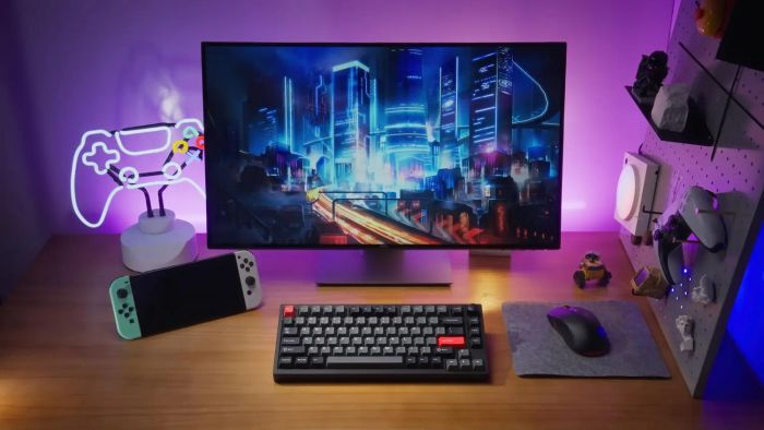 Клавіатура механічна Lemokey  P1 Pro 84Key, Keychron Super Red, WL/BT/USB-A, QMK/VIA, Hot-Swap, EN/UKR, RGB,  Knob, Carbon Black