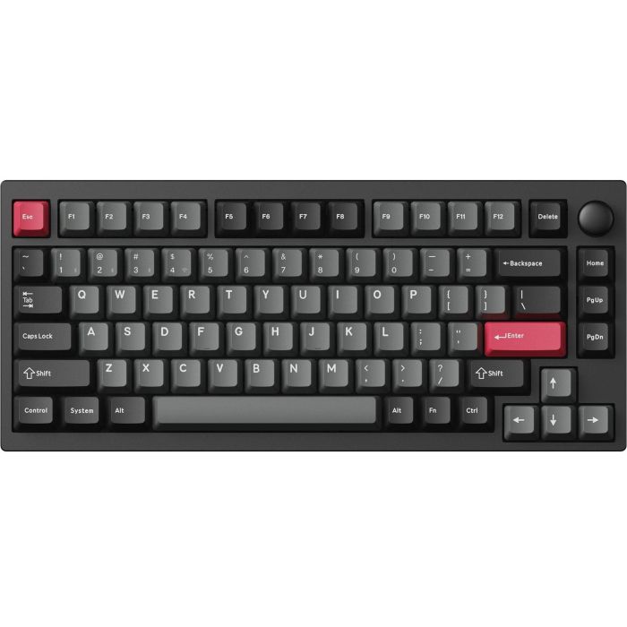 Клавіатура механічна Lemokey  P1 Pro 84Key, Keychron Super Red, WL/BT/USB-A, QMK/VIA, Hot-Swap, EN/UKR, RGB,  Knob, Carbon Black
