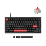 Клавіатура механічна Lemokey X4 84Key, Keychron Red, USB-A, QMK/VIA, Hot-Swap, EN/UKR, RGB, чорний