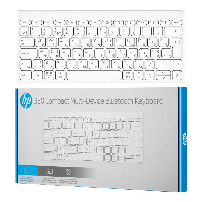 HP Keyboard membrane 350, Compact Multi-Device 78key, BT, EN/UK, white