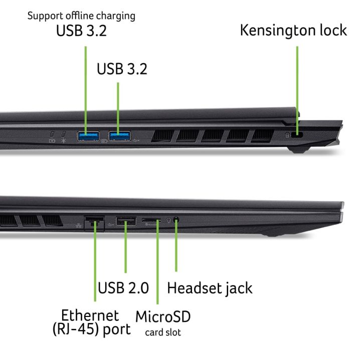Acer Notebook Nitro 18 AN18-61 18" WQXGA IPS, AMD R9-365, 32GB, F2TB, NVD5070Ti-12, Lin, black
