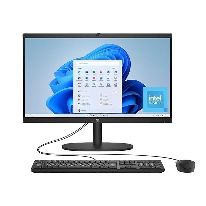 HP All-in-One 21,5" FHD VA AG, Intel i3-N300, 8GB, F512GB, UMA, WiFi, kb+m, 2y, DOS, black