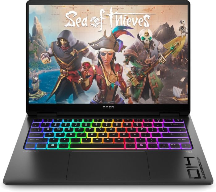 Ноутбук HP OMEN Transcend 14-fb1005ua 14" 3K OLED, Intel U9-285H, 32GB, F1TB, NVD5070-8, DOS, чорний