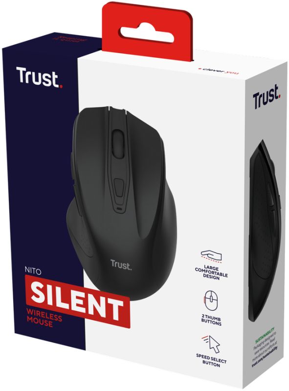 Миша Trust Nito Silent, WL, чорний