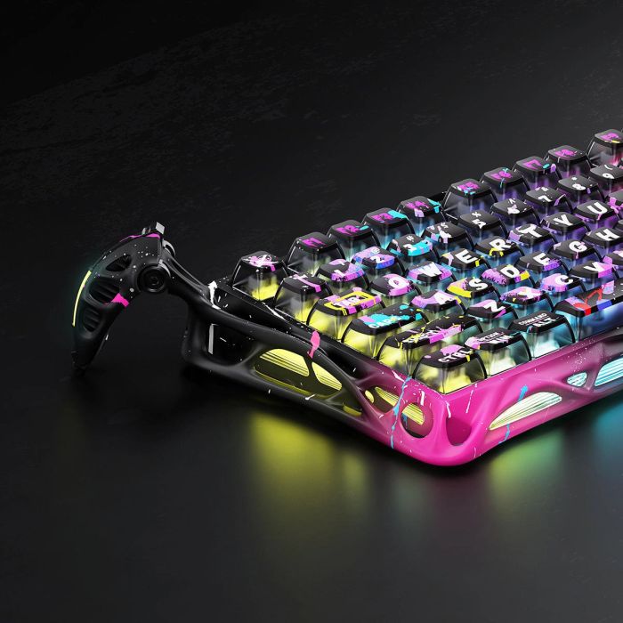 Клавіатура механічна GravaStar Mercury V75 Pro 80keys, Magnetic Jade Gaming, 8K, USB-A, RGB, Neon Graffiti