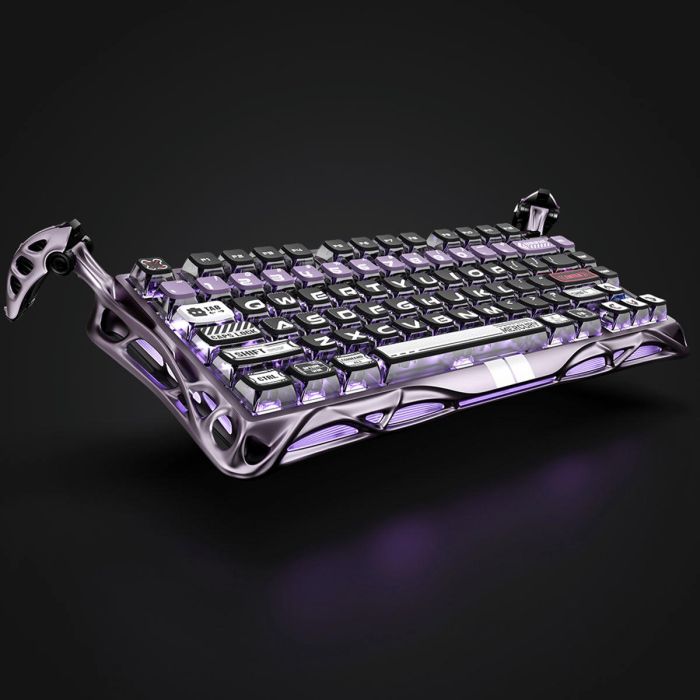 Клавіатура механічна GravaStar Mercury V75 Pro 80keys, Magnetic Jade Gaming, 8K, USB-A, RGB, Iron Purple