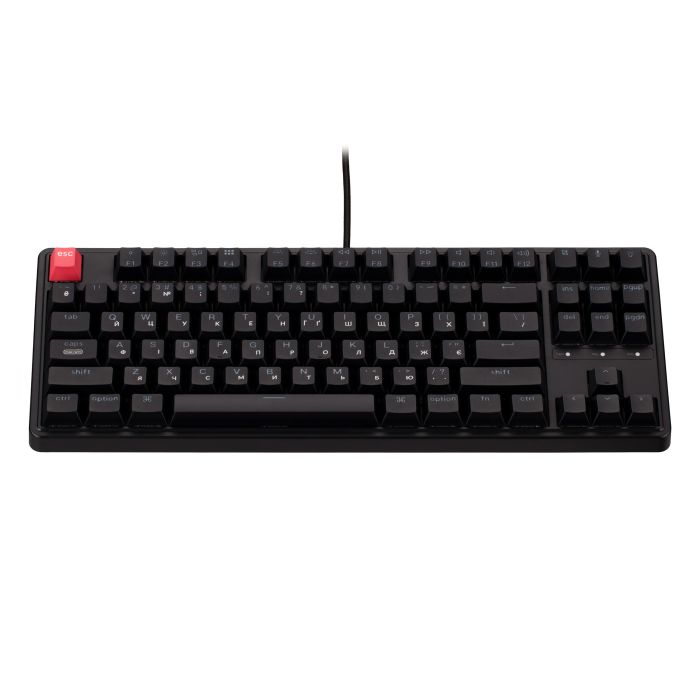 Клавіатура механічна Keychron C3 Pro V2 87Key, K pro Brown, USB-A, QMK, Hot-swap,8K, EN/UKR, RGB, чорний