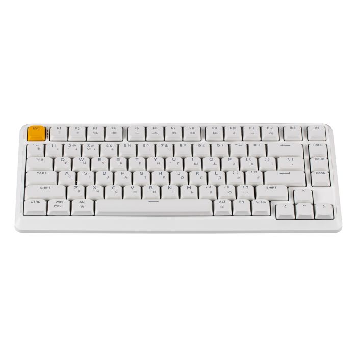 Клавіатура механічна Keychron J1 82Key, K pro Red, WL/BT/USB-A, QMK, Hot-swap, EN/UKR, RGB, білий