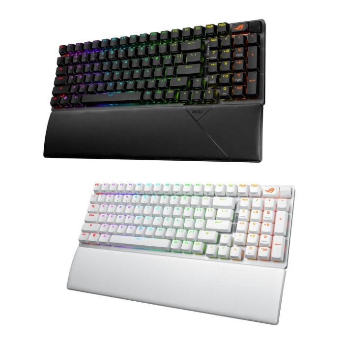 Клавіатура механічна ASUS ROG Strix Scope II, 96key, NX Snow, USB-A/WL/BT, EN/UK, RGB, чорний
