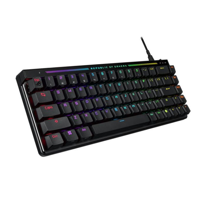 Клавіатура механічна ASUS ROG Falchion Ace HFX, 68key, HFX Magnetic Switches, USB-A, EN/UK, RGB, чорний