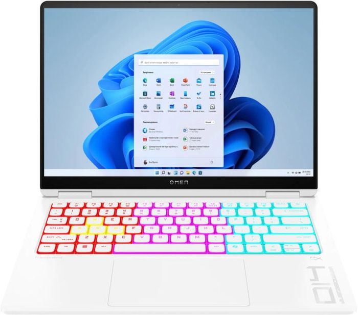 Ноутбук HP OMEN Transcend 14-fb1006ua 14" 3K OLED, Intel U7-255H, 32GB, F1TB, NVD5060-8, Win11, білий