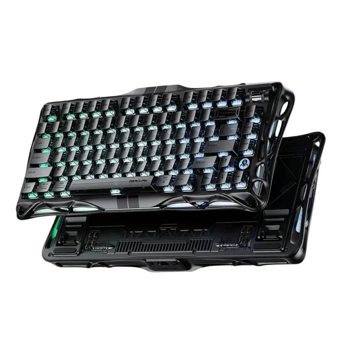 Клавіатура механічна GravaStar Mercury V75 80keys, Magnetic Jade Pro, 8K, USB-A, RGB, Stealth Black