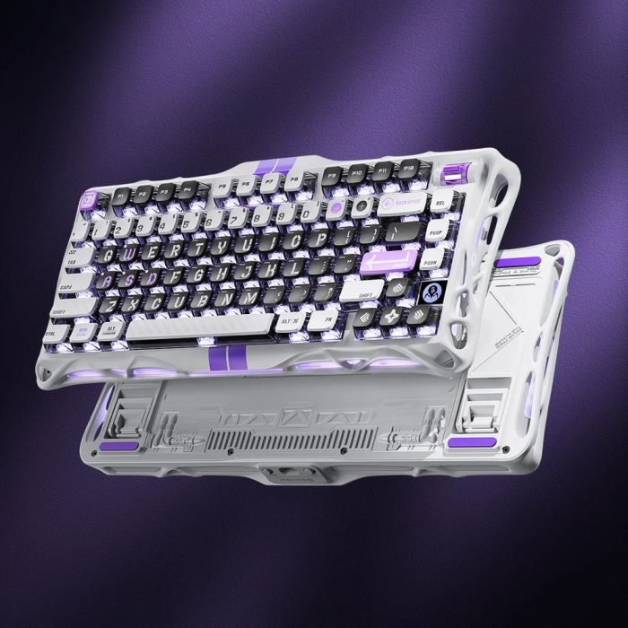 Клавіатура механічна GravaStar Mercury V75 80keys, Magnetic Jade Pro, 8K, USB-A, RGB, Mecha Gray