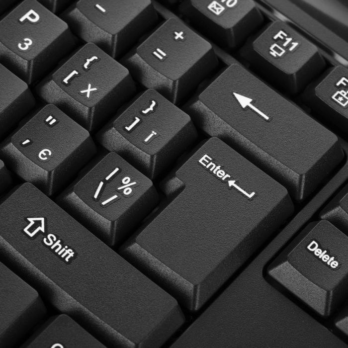 Клавіатура мембранна 2E KM1040 104key, USB-A, EN/UK, чорний