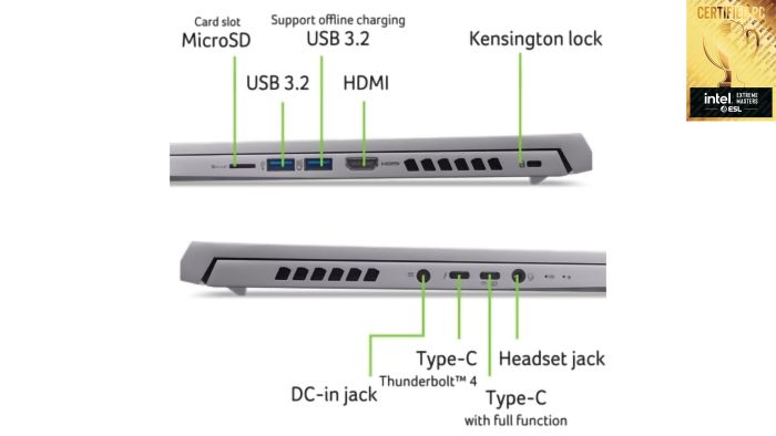 Ноутбук Acer Predator Triton Neo 16 PTN16-51 16" WQXGA, Intel U9-185H, 32GB, F1TB, NVD4060-8, Lin, сріблястий