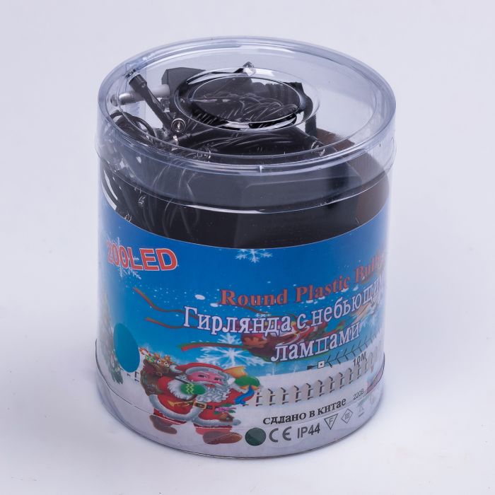 Гірлянда нитка 10м на 200 LED лампочок світлодіодна чорний провід 8 режимів роботи Синій M200LEDBL