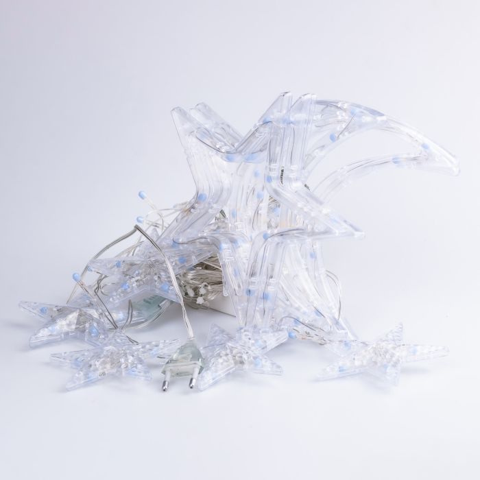 Гірлянда світлодіодна штора GarlandoPro зірка і місяць 108LED 3х0,9 м гірлянда зірка Синій 1733058BL