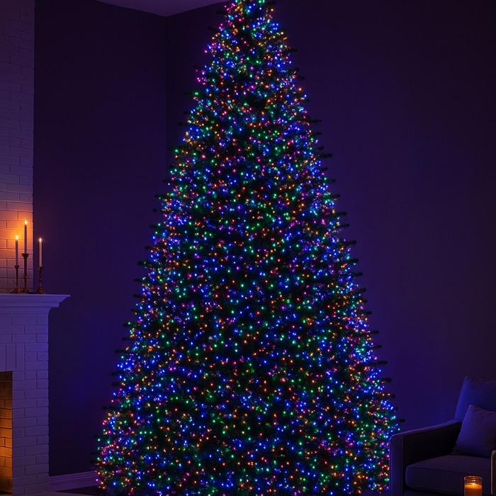 Новорічна гірлянда Хвойна лапа 100 м 3000 LED білий провід Мультиколір D3000L100MWML