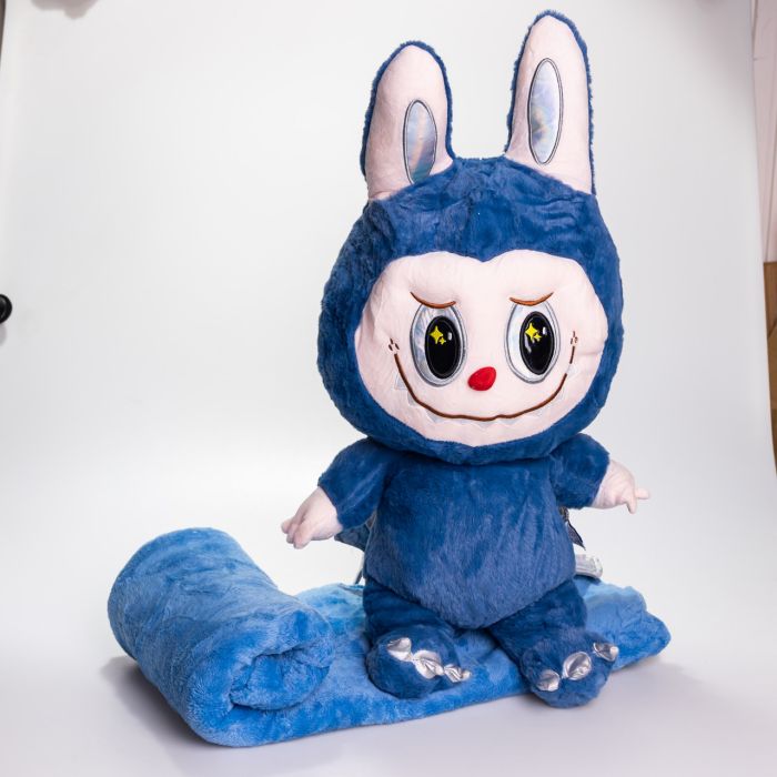 М'яка іграшка-плед, подушка 3 в 1 Labubu Brown Dragon плед в іграшці дитячий плед іграшка Лабубу Синій 520-29BL