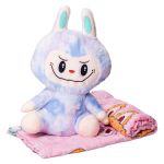 М'яка іграшка-плед, подушка 3 в 1 Лабубу 50 см Синій ТМ COLORFUL HOME LAB1BL