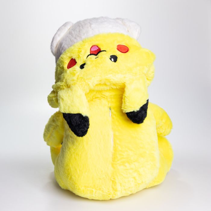 М'яка іграшка-плед, подушка 3 в 1 Ведмедик Тедді в костюмі Пікачу плед в іграшці 40×35×15 (см) дитячий плед іграшка Жовтий 520-2Y