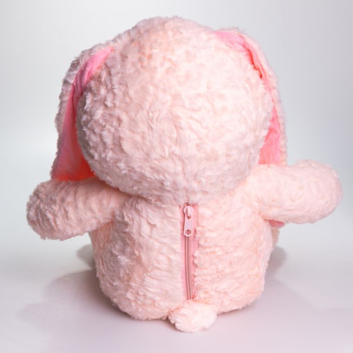М'яка іграшка-плед, подушка 3 в 1 Зайчик плед в іграшці 35×32×40 (см) дитячий плед іграшка Рожевий 509-9P 509-9P