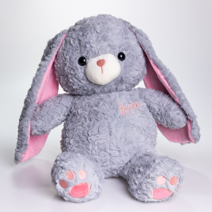 М'яка іграшка-плед, подушка 3 в 1 Зайчик плед в іграшці 35×32×40 (см) дитячий плед іграшка Сірий 509-9G