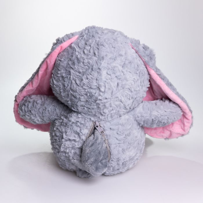 М'яка іграшка-плед, подушка 3 в 1 Зайчик плед в іграшці 35×32×40 (см) дитячий плед іграшка Сірий 509-9G