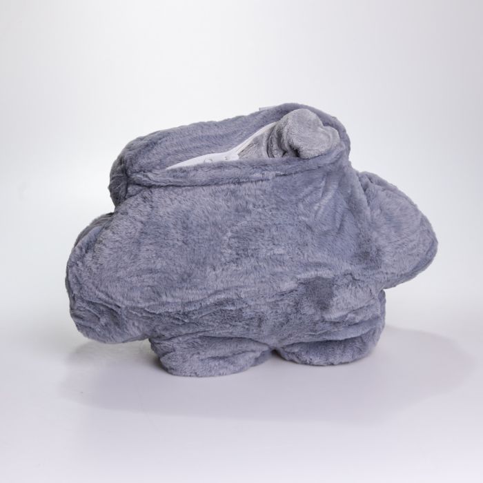 М'яка іграшка-подушка з пледом і муфтою Лапка 40×40×25 (см) іграшка плед 3 в 1 дитячий плюшевий плед Сірий 520-18G