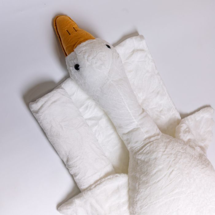 М'яка іграшка-подушка з пледом усередині Гусак-обіймусь 135 (см) іграшка плед 3 в 1 дитячий плюшевий плед Білий 520-6W
