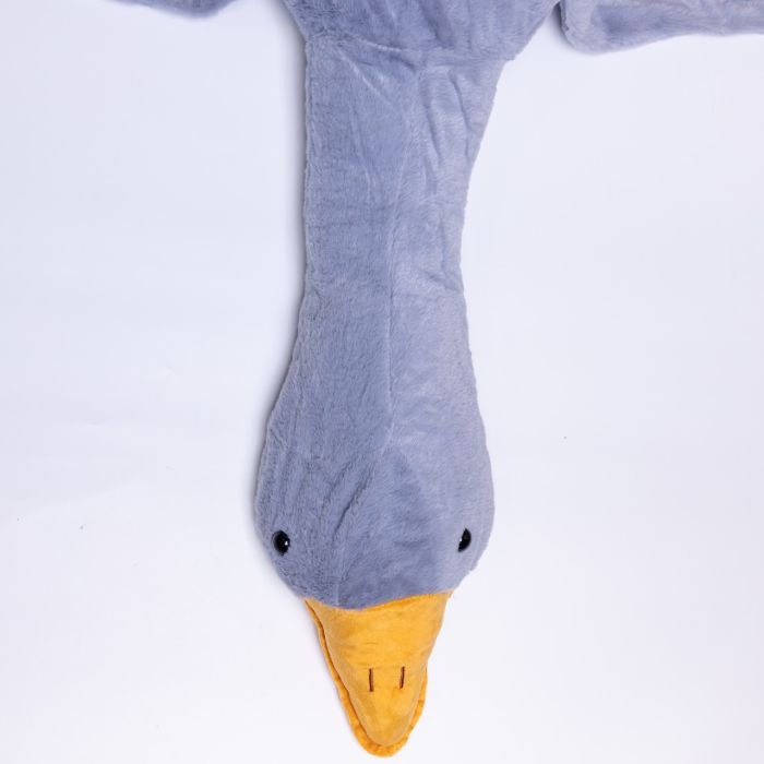 М'яка іграшка-подушка з пледом усередині Гусак-обіймусь 135 (см) іграшка плед 3 в 1 дитячий плюшевий плед Сірий 520-6G