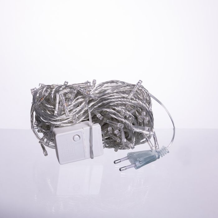 Новорічна гірлянда кімнатна нитка 14 м 160 LED кімнатна гірлянда білий провід Біле світло W160LED16MWW