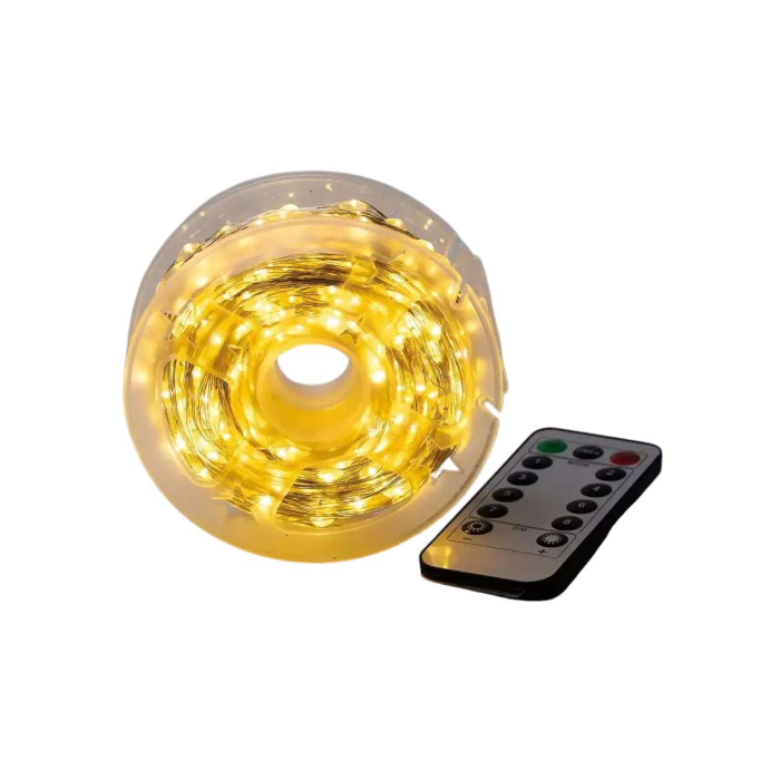Гірлянда роса на пульті 100 метрів на 1000 світлодіодів крапля білий провід жовтий 1000L100MWY