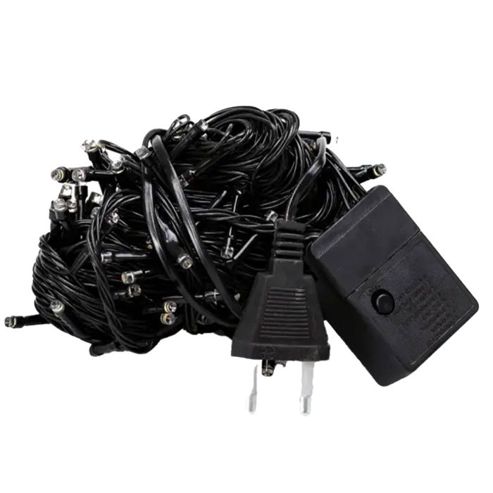 Новорічна гірлянда кімнатна нитка 10 м 120 LED чорний провід Жовтий W120LED10MBY